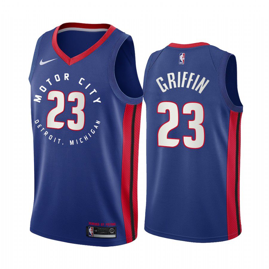 Men Detroit Pistons #23 blake griffin navy motor city edition 2020 nba jersey->milwaukee bucks->NBA Jersey